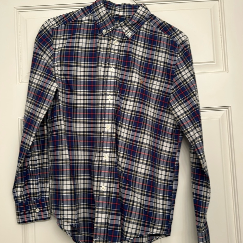 Ralph Lauren plaid boys button down like new